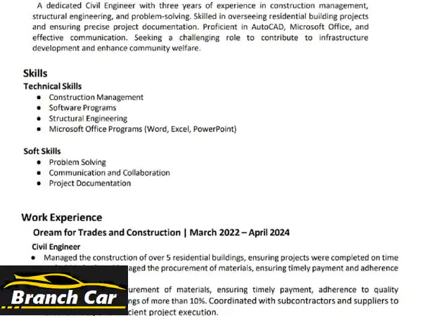 مهندس مدني خبرة 4 سنوات في إدارة الانشاءات والهندسة الانشائية وتوثيق المشاريع. نجح في قيادة مشاريع .