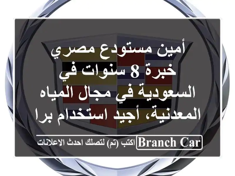 أمين مستودع مصري خبرة 8 سنوات في السعودية في مجال المياه المعدنية، أجيد استخدام برامج المخزون ...