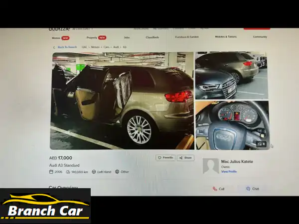 أودي A3 2006 ستاندرد للبيع: 140 ألف كم | جودة ألمانية وسعر استثنائي (قيادة يسرى)