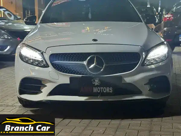 مرسيدس C180 موديل 2019 أبيض - صيانة كاملة، كفرات ران...