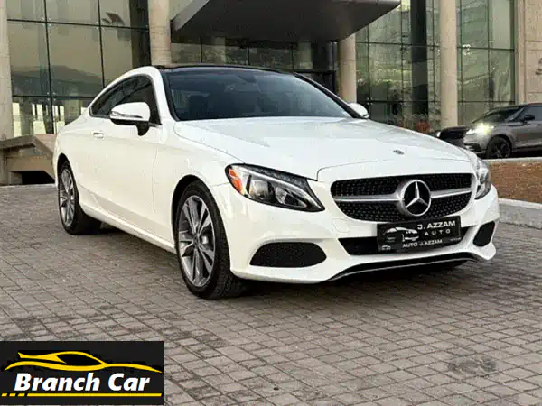 فرصة نادرة: مرسيدس بنز C300 كوبيه 2018 بيضاء 4MATIC - نظافة...