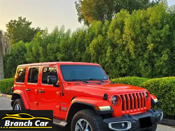 جيب رانجلر صحارى 2019 برتقالي - تحت الضمان وصيانة وكالة...