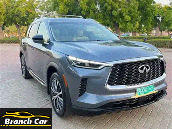 انفينيتي QX60 2023 | فخامة لا تُضاهى، 6 سلندر، مواصفات كاملة (28 ألف كم) | أزرق/زعفراني