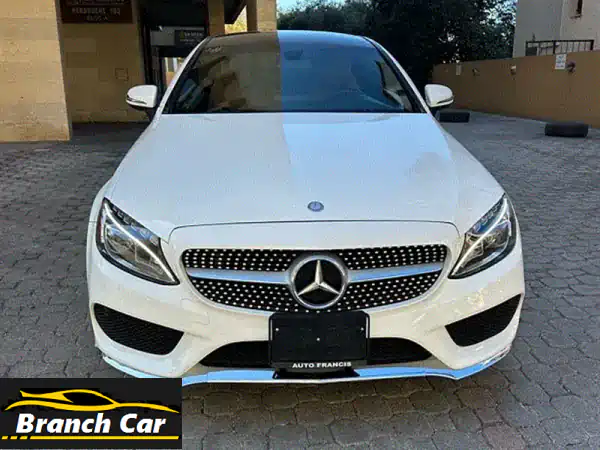 Mercedes C 300 coupe AMGline 4 matic 2017 white on basketclean carfax