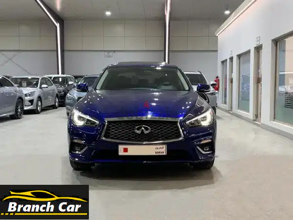 إنفينيتي Q50 2019 زرقاء | 10,000 كم فقط | بحالة الوكالة مع تمويل ميسر - البحرين