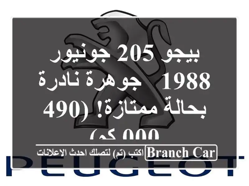 بيجو 205 جونيور 1988 - جوهرة نادرة بحالة ممتازة! (490,000 كم)