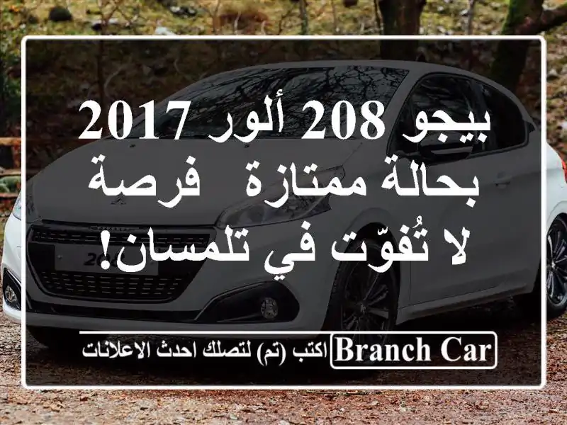 بيجو 208 ألور 2017 بحالة ممتازة - فرصة لا تُفوّت في تلمسان!