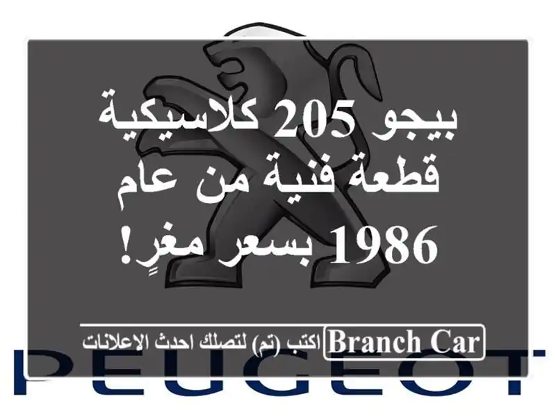 بيجو 205 كلاسيكية - قطعة فنية من عام 1986 بسعر مغرٍ!