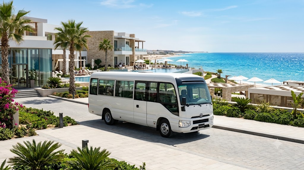 Toyota Coaster 21 Seater Rental with Driver in Alamein | Tourist Minibus for Groups, Hotels &...