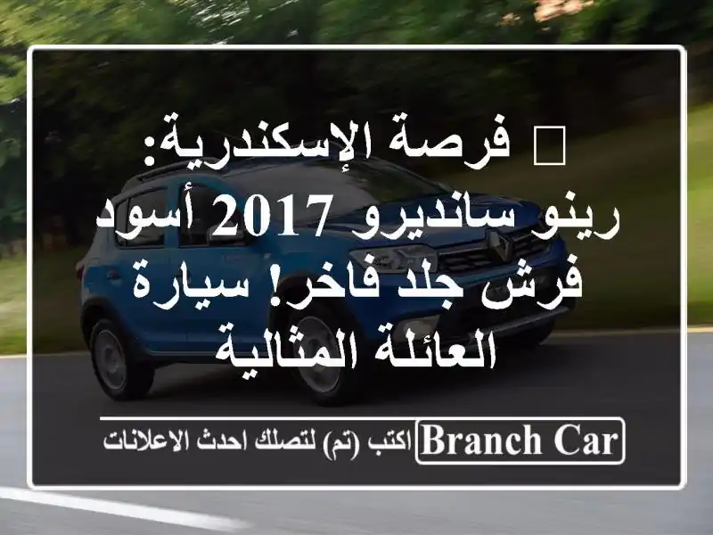 🔥 فرصة الإسكندرية: رينو سانديرو 2017 أسود - فرش جلد...
