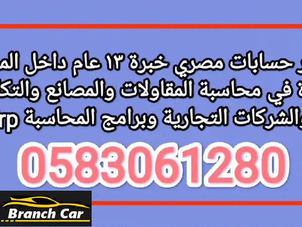 مدير حسابات مصري خبرة أكثر من 13 عام في شركات...