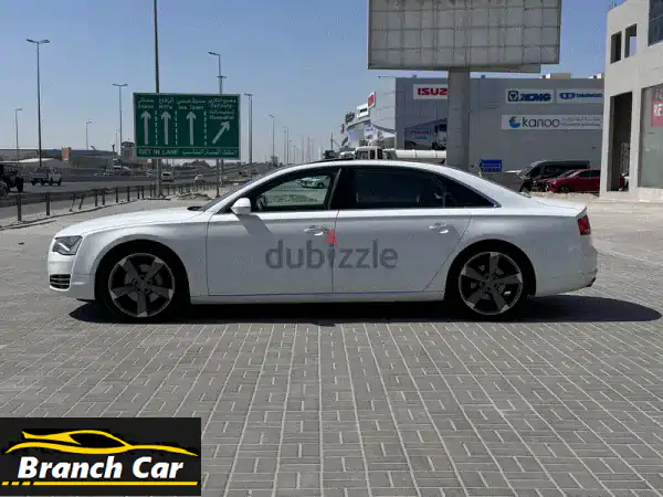 فخامة لا مثيل لها: أودي A8 L 2014 بيضاء – كاملة المواصفات وجاهزة للانطلاق!