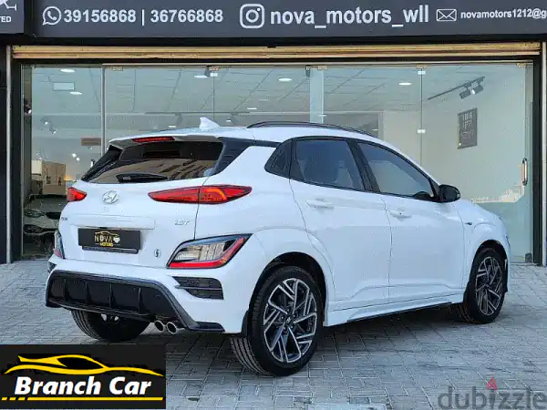 فرصة ذهبية: هيونداي كونا N-Line 2023 | 9500 كم فقط! كالجديدة | وكالة البحرين | أبيض رياضي