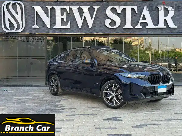 تألق بـ BMW X6 M60i 2024 (أزرق كحلي) - رخصة سنتين وحماية 'Protect...