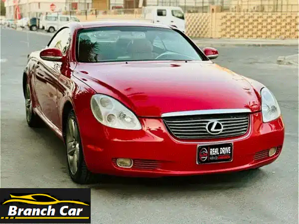 لكزس SC 430 موديل 2002 أحمر قابلة للكشف – فخامة وأداء مثاليان بتسجيل لـ 2026!