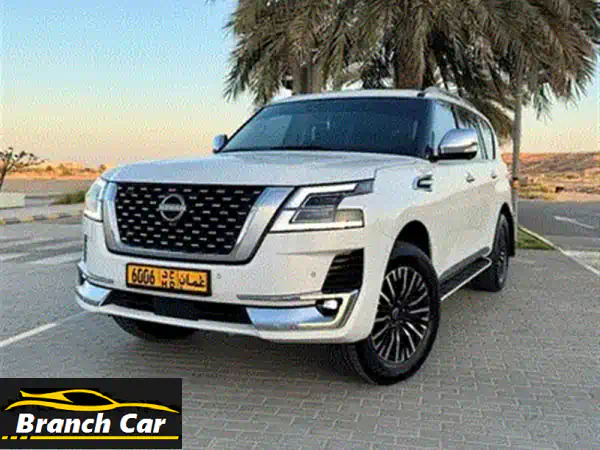 نيسان باترول بلاتينيوم 2023 للبيع | وكالة عمان | 5.7L V8 | أبيض/عنابي | 81 ألف كم فقط