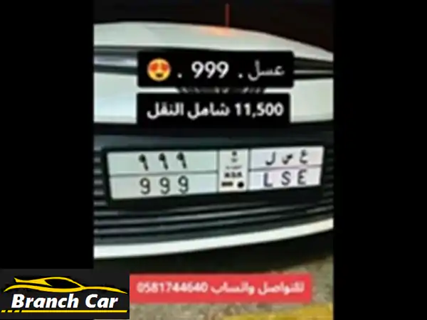 ع س ل 999: لوحة سيارة مميزة بلمسة خاصة | استثمار...