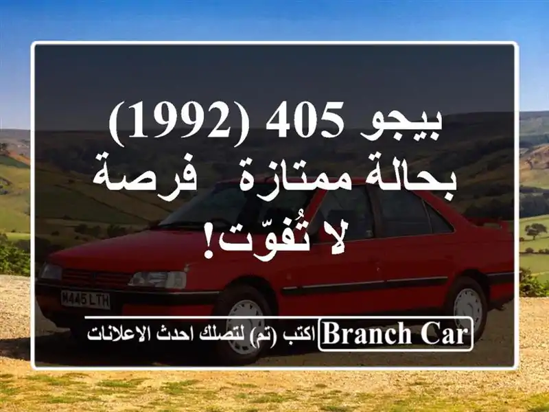 بيجو 405 (1992) بحالة ممتازة - فرصة لا تُفوّت!