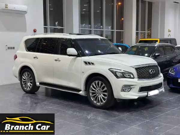 انفينيتي QX80 2015 بيضاء - فاخرة وكاملة المواصفات...