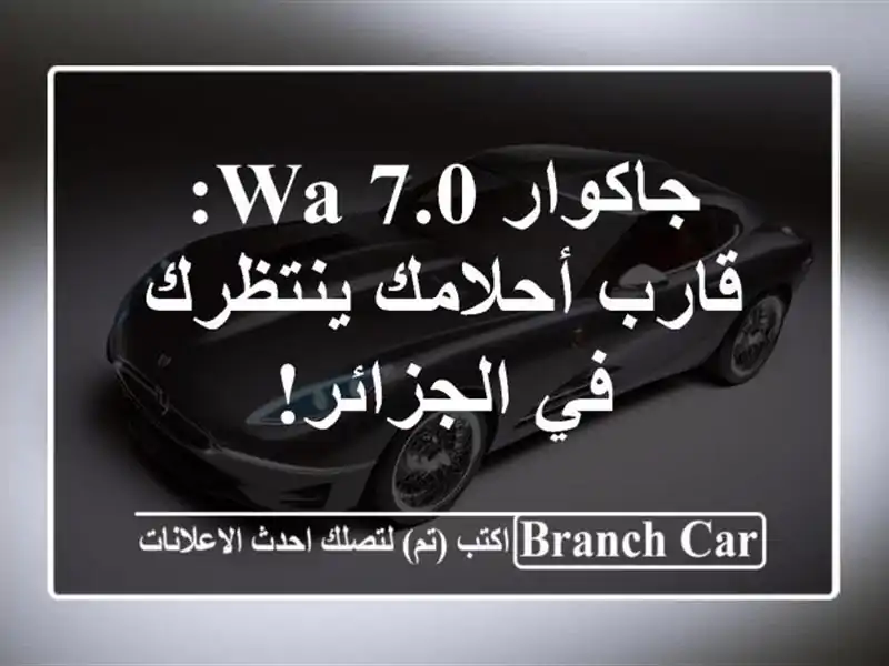 جاكوار 7.0 WA: قارب أحلامك ينتظرك في الجزائر!