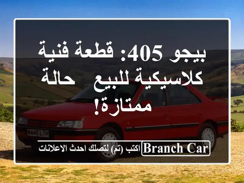 بيجو 405: قطعة فنية كلاسيكية للبيع - حالة ممتازة!