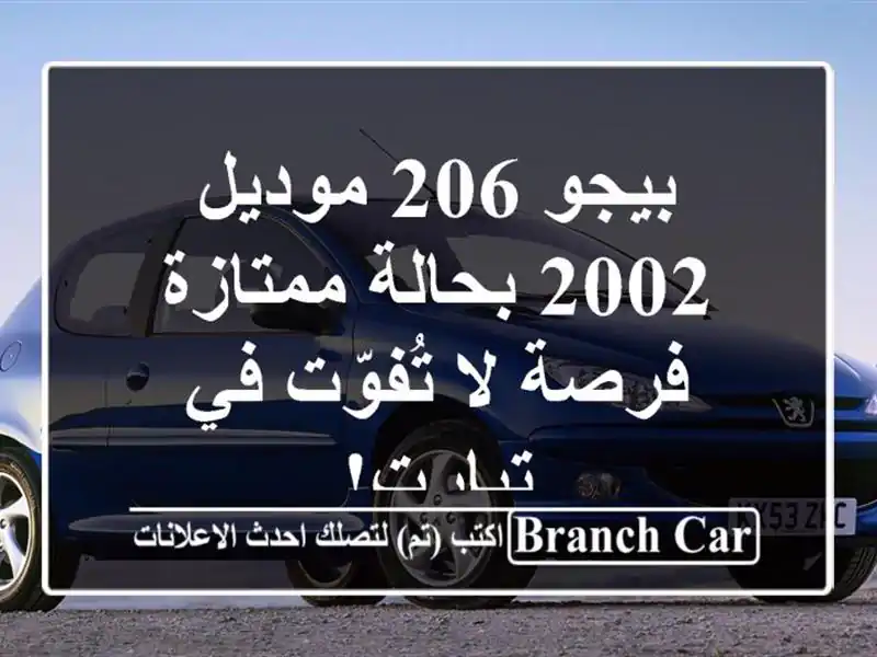 بيجو 206 موديل 2002 بحالة ممتازة - فرصة لا تُفوّت في تيارت!