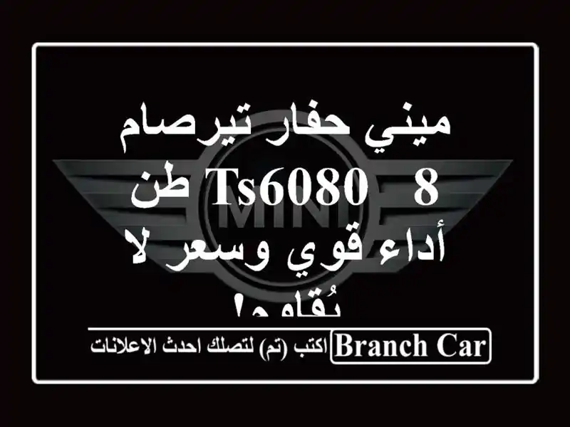 ميني حفار تيرصام TS6080 - 8 طن -  أداء قوي وسعر لا يُقاوم!