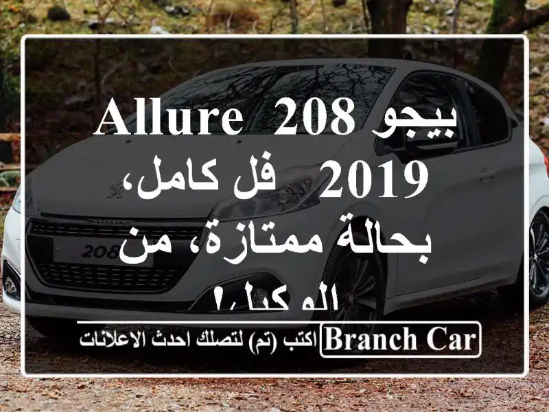 بيجو 208 Allure 2019 - فل كامل، بحالة ممتازة، من الوكيل!