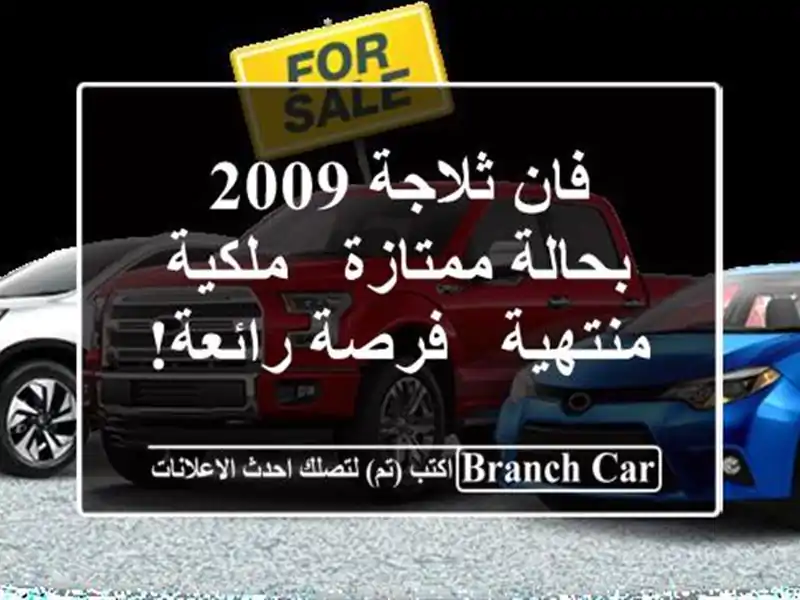 فان ثلاجة 2009 بحالة ممتازة - ملكية منتهية - فرصة رائعة!