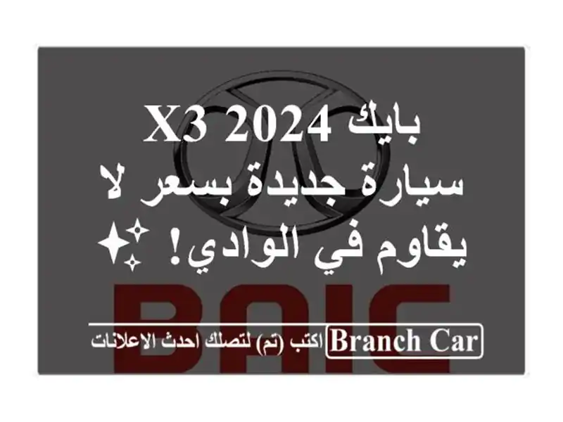 بايك X3 2024 - سيارة جديدة بسعر لا يقاوم في الوادي! ✨