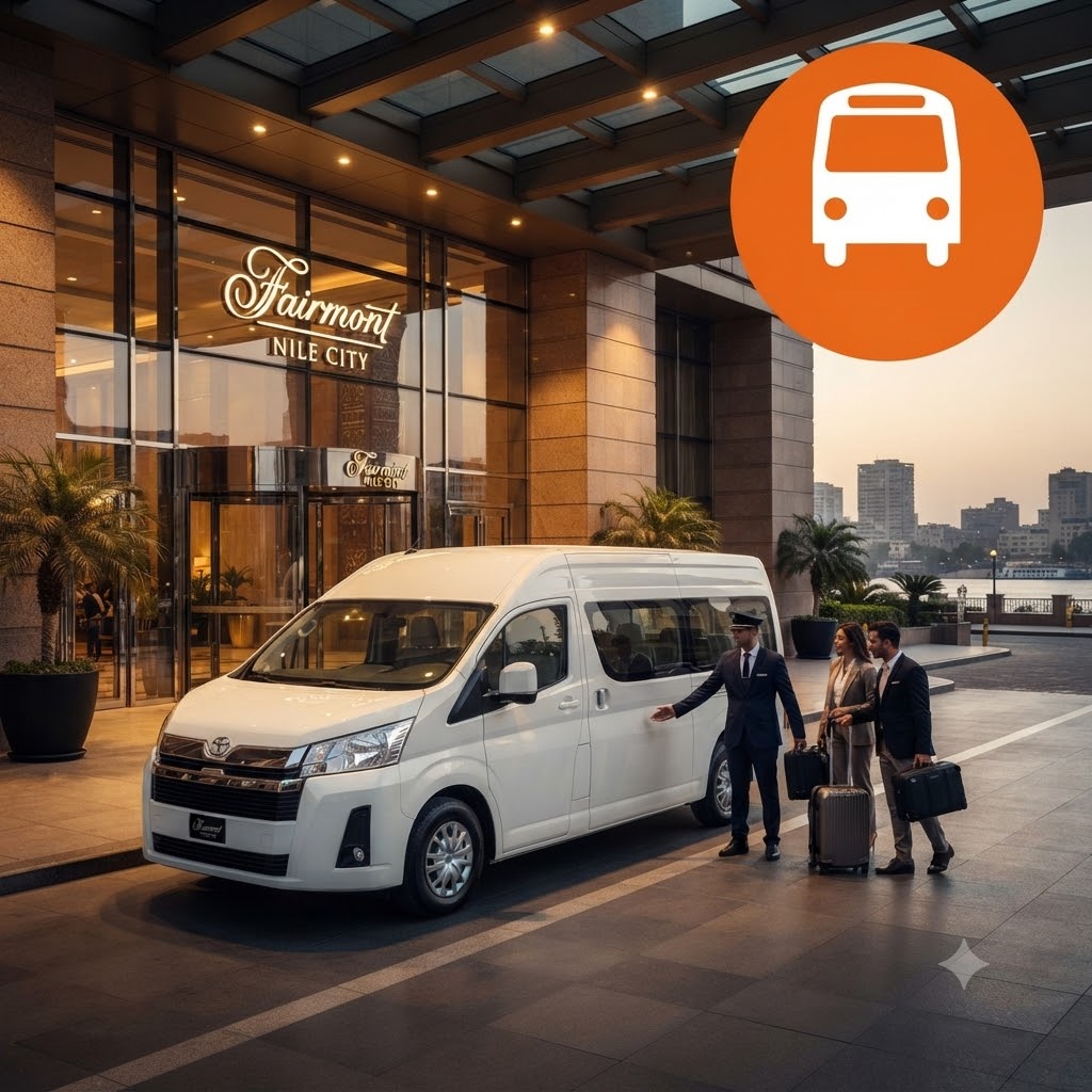 Mercedes Chauffeur Service Egypt | Toyota Hiace Airport Transfer to Fairmont Nile City Cairo