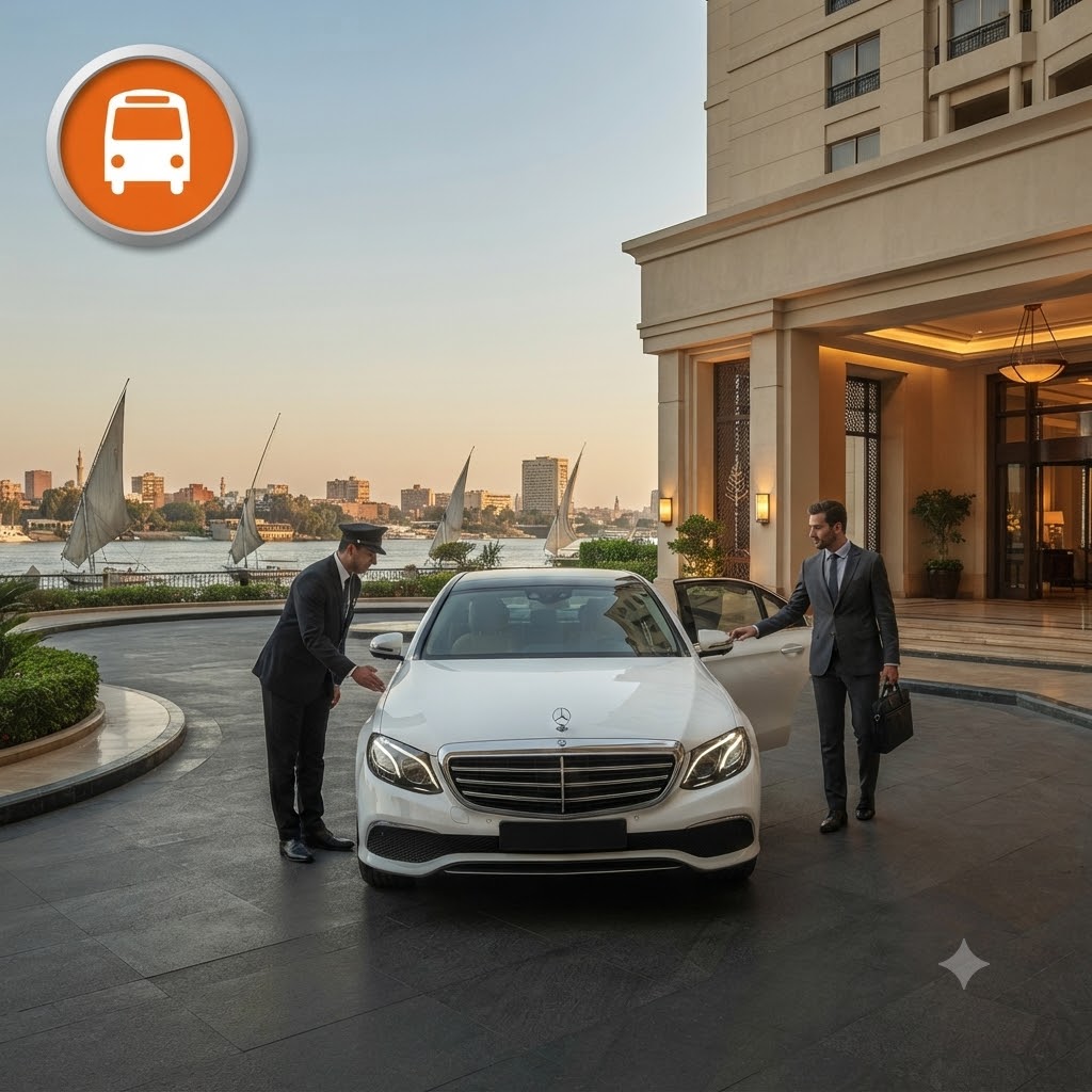 Luxury Car Rental Cairo | Mercedes E200 Chauffeur from Cairo Airport to Four Seasons Nile Plaza