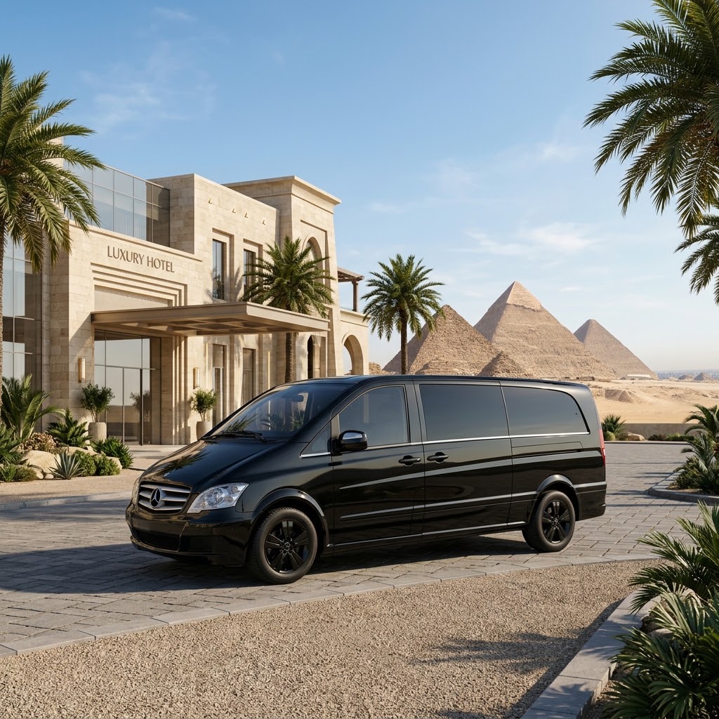 Mercedes Viano Rental with Professional Driver from Cairo Airport to Giza Hotels and the Pyramids