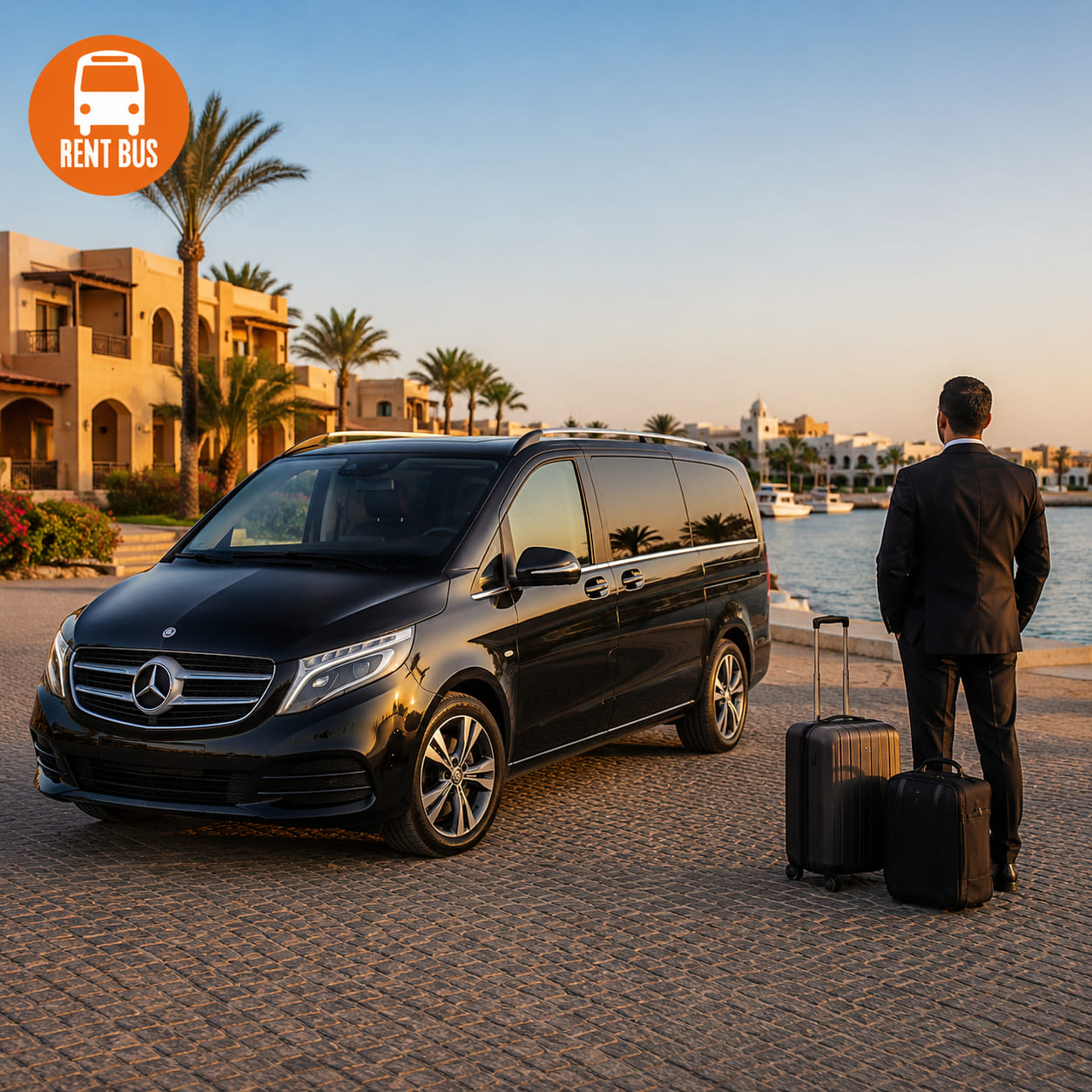 Luxury Car Rental Cairo to El Gouna – Mercedes V250 Private Chauffeur Transfer for Families...
