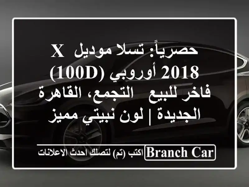 حصرياً: تسلا موديل X 2018 أوروبي (100D) فاخر للبيع -...