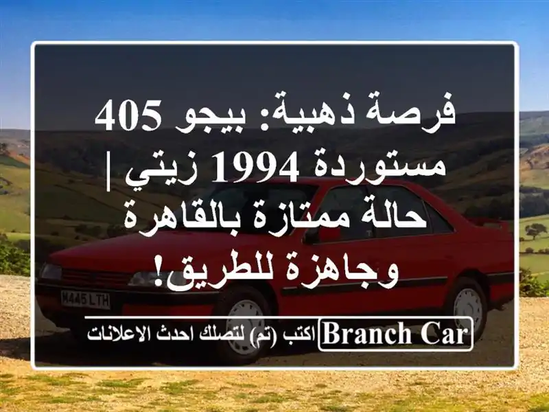 فرصة ذهبية: بيجو 405 مستوردة 1994 زيتي | حالة ممتازة بالقاهرة وجاهزة للطريق!