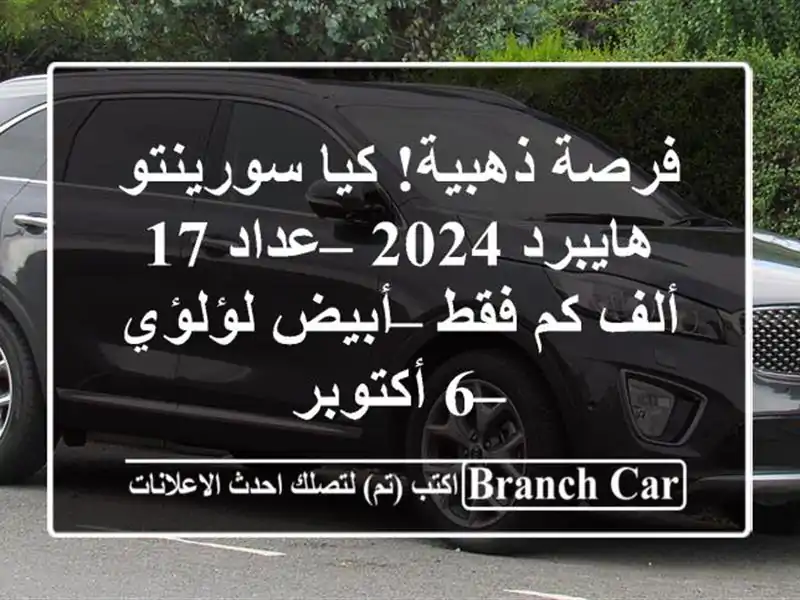 فرصة ذهبية! كيا سورينتو هايبرد 2024 – عداد 17 ألف كم فقط – أبيض لؤلؤي – 6 أكتوبر