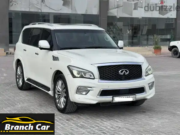 انفينيتي QX80 2016 بيضاء فل أوبشن - 8 مقاعد عائلية فاخرة...