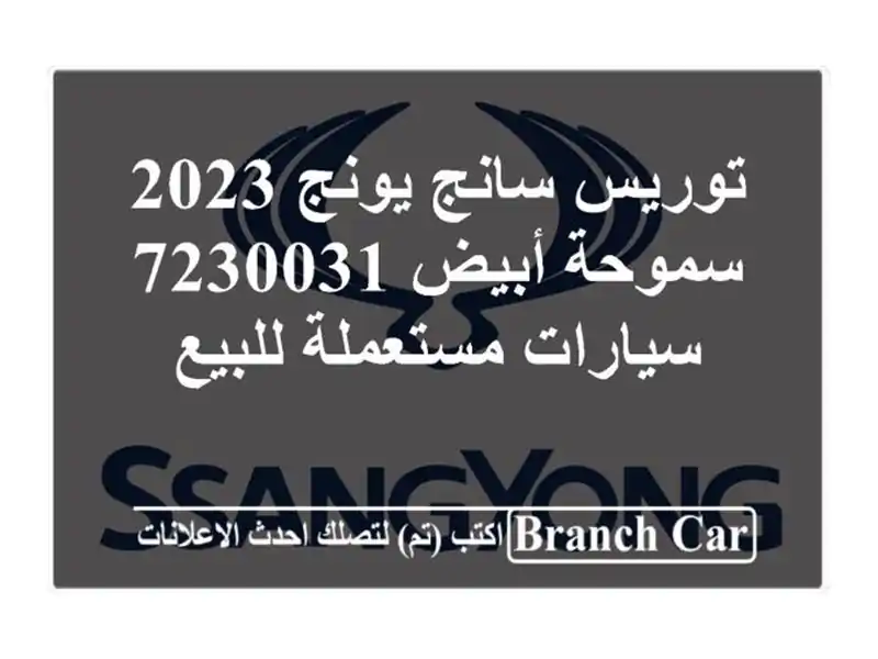 توريس سانج يونج 2023 سموحة أبيض 7230031  سيارات...