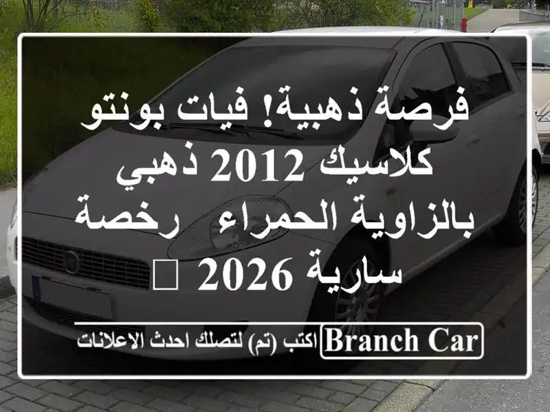 فرصة ذهبية! فيات بونتو كلاسيك 2012 ذهبي بالزاوية...