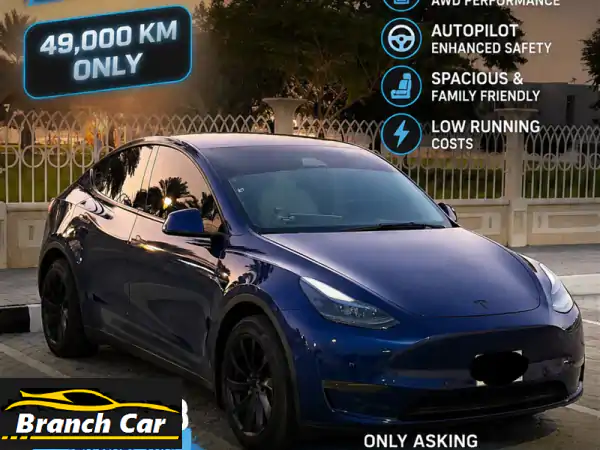 تسلا موديل Y 2023 Long Range | أزرق/أبيض | دبي | صيانة فائقة...