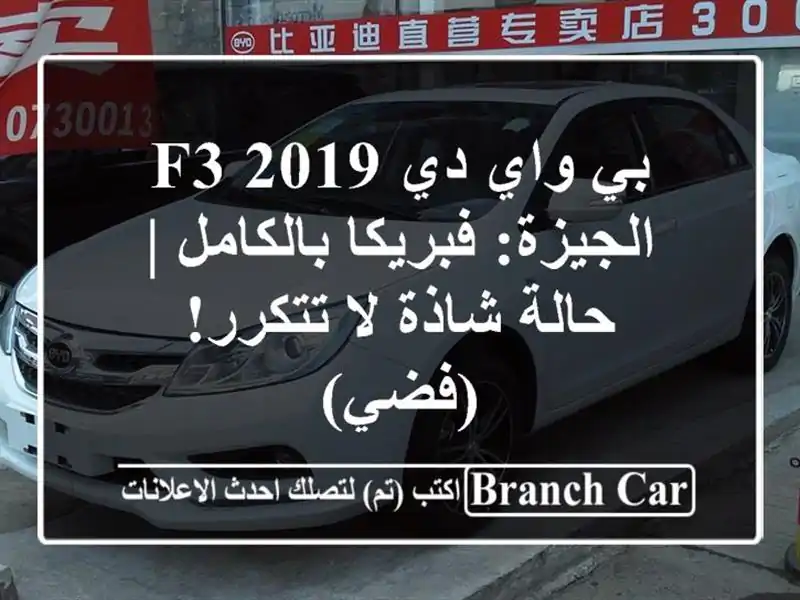بي واي دي F3 2019 الجيزة: فبريكا بالكامل | حالة شاذة...