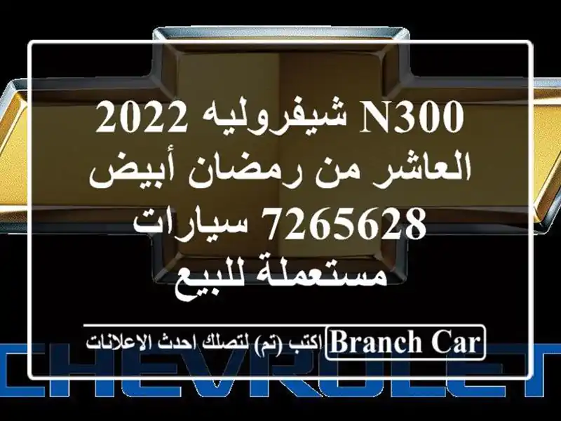 N300 شيفروليه 2022 العاشر من رمضان أبيض 7265628...